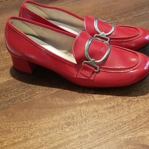 Unworn 60's Vintage Red Patent Leather Heels 8 1/2
